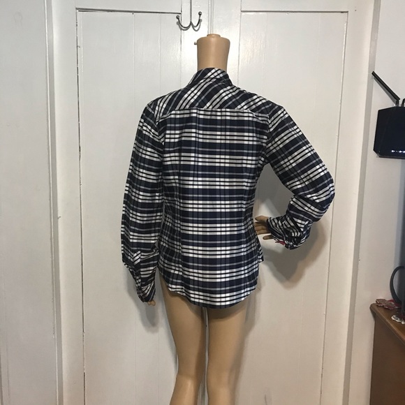 BELUVA San Francisco Plaid Button Front Navy M - Picture 4 of 6